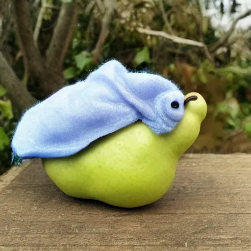 Image similar to a half pear half tardigrade