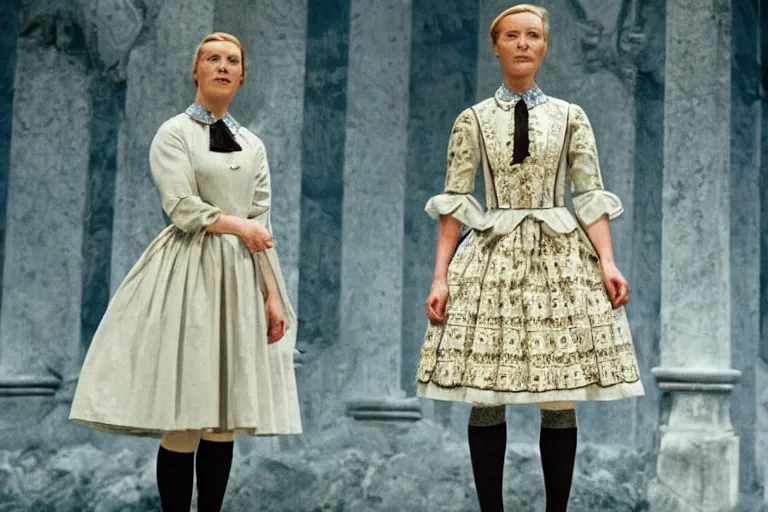 Prompt: still image from the sound of music by alexander mcqueen, ultra detailed, finely detailed