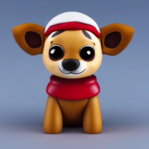 Image similar to cute puppy dog figurine in the style of enesco rudolph and friends detailed 4 k 3 d render