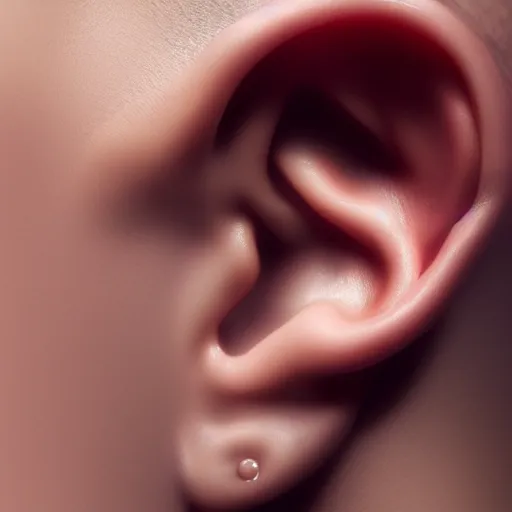 Image similar to an ear loop of woman, close up, subsurface scattering