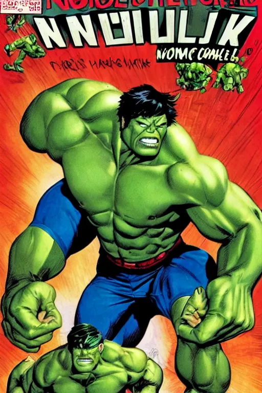 Image similar to incredible hulk comic book front cover,