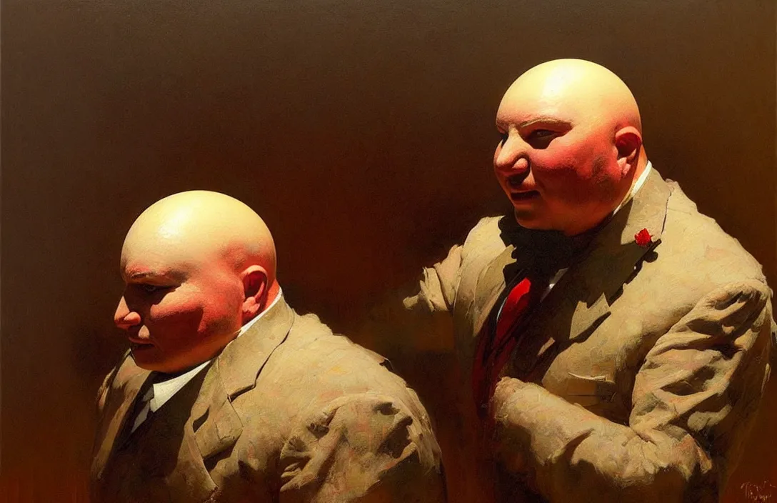 Image similar to portrait of humpty dumpty!!!!!!!!!!!!!!!!!!!!!!!!!!!, detailed face, detailed painting,, epic lighting, by ilya repin, phil hale and kent williams