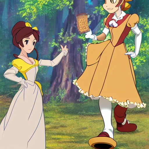 Prompt: [ disney's belle ] in isekai style