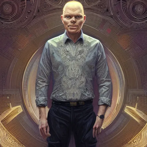 Prompt: Bill Burr wearing a nice shirt, intricate, elegant, highly detailed, digital painting, artstation, concept art, smooth, sharp focus, illustration, art by artgerm and greg rutkowski and alphonse mucha and loish and WLOP