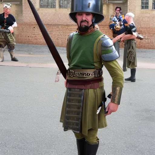 Prompt: goofy looking roman soldier