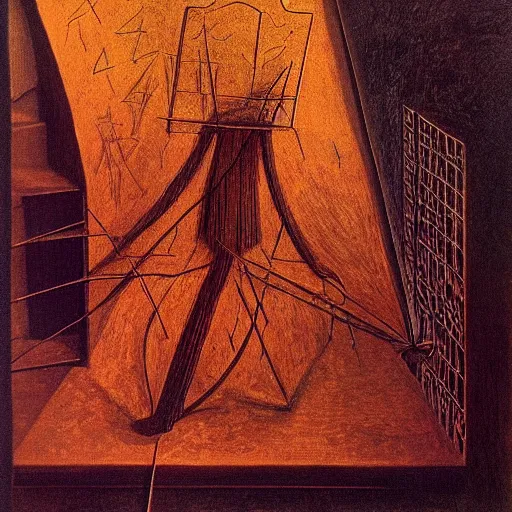 Prompt: A long night coding by Remedios Varo, highly detailed