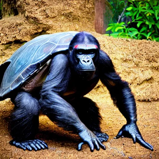 Prompt: turtle gorilla hybrid, photography