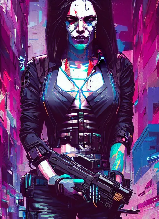 Prompt: cyberpunk cartel assassin by josan gonzalez splash art graphic design color splash high contrasting art, fantasy, highly detailed, art by greg rutkowski