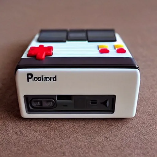 Image similar to “Polaroid photo of a legendary game console that can play any game.”