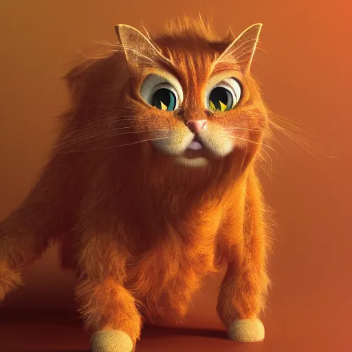 Image similar to hyperrealistic dslr film still of andrew garfield disguised as garfield, orange cat, stunning 8 k octane comprehensive 3 d render, inspired by istvan sandorfi & greg rutkowski & unreal engine, perfect symmetry, dim volumetric cinematic lighting, extremely hyper - detailed, incredibly real lifelike attributes & flesh texture, intricate, masterpiece, artstation, stunning