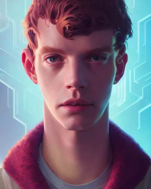 Image similar to highly detailed surreal vfx portrait of a cyberprep model, stephen bliss, unreal engine, greg rutkowski, loish, rhads, beeple, makoto shinkai and lois van baarle, ilya kuvshinov, rossdraws, tom bagshaw, alphonse mucha, global illumination, detailed and intricate environment