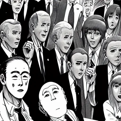 Image similar to Joe Biden junji ito manga