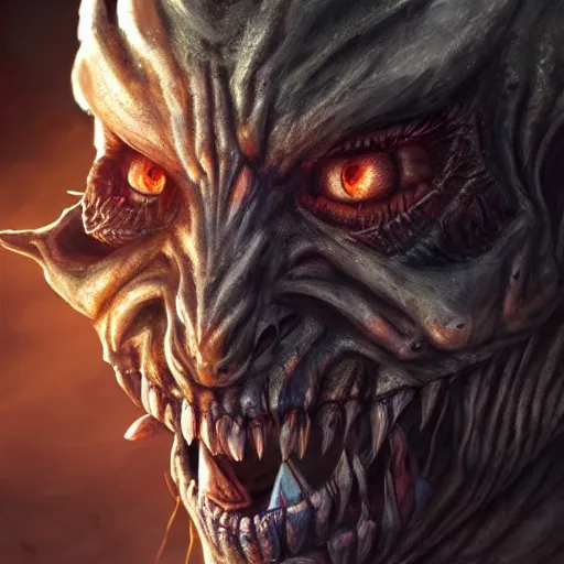 Image similar to a terrifying goblin warrior, photo, professionally retouched, dramatic lighting, wearing bone armor, illuminated by moonlight, realistic, scared face, demonic, predator eyes, wide angle, sharp focus on eyes, 8 k high definition, insanely detailed, intricate, elegant, art by artgerm and wlop