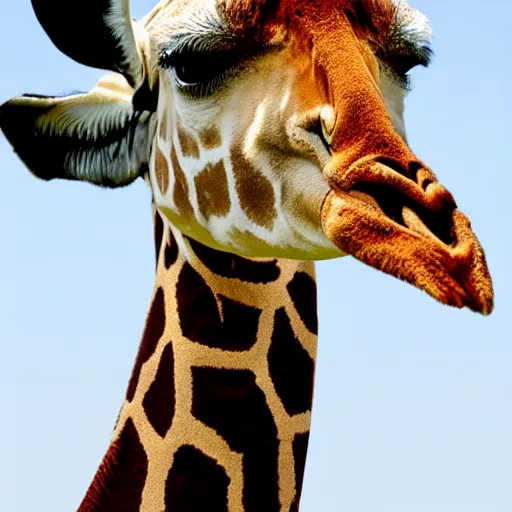 Image similar to duck head on a giraffe