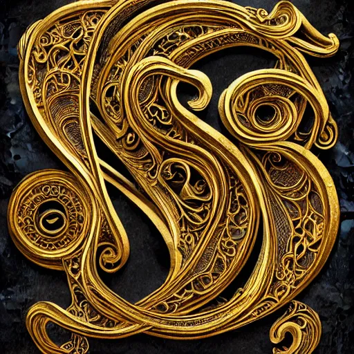 Prompt: a 3 d render of letter 3 d letter c, the style of rococo, calligraphy, intricate details, ancient swirls, pastel colors, colorful, octane render, digital painting, hyperdetails, hand carved, unreal engine, engraving, letter design letter c, type design letter c, featured behance type design letter c, gold wire and black marble