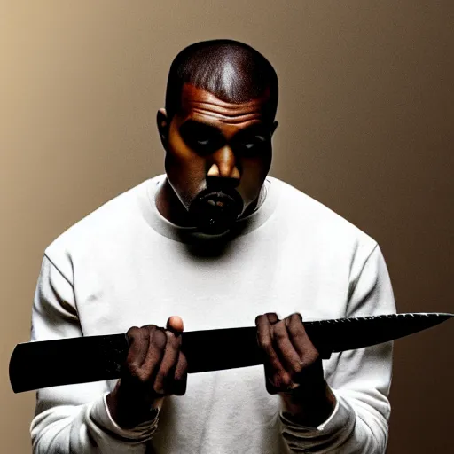 Image similar to Kanye West holding a sword