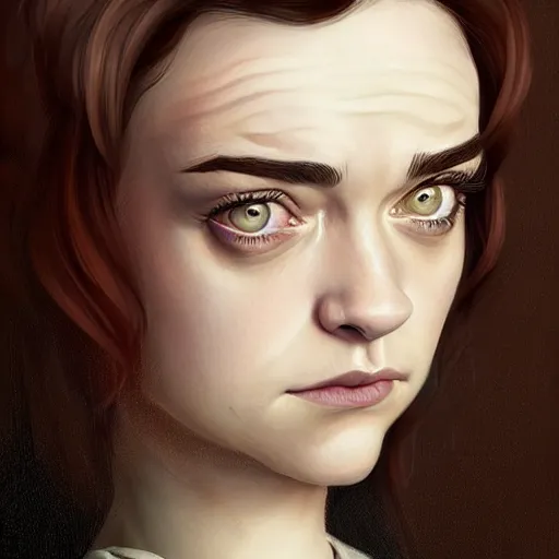 Image similar to a portrait of a combination of Maisie Williams, Anne Hathaway, Christina Ricci, Lucy Hale, Krysten Ritter and Natalia Dwyer, long hair, brown eyes, art by lois van baarle and loish and ross tran and rossdraws and sam yang and samdoesarts and artgerm, digital art, highly detailed, intricate, sharp focus, Trending on Artstation HQ, deviantart, unreal engine 5, 4K UHD image