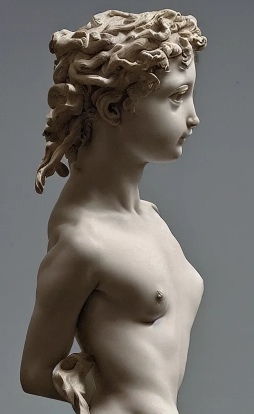 Image similar to “ a extremely detailed young girl figure stunning sculpture by bernini in 1 9 th century ”