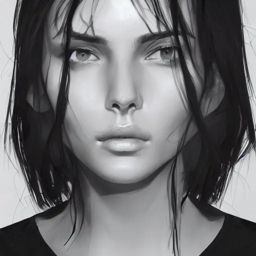 Image similar to artstation woman, very detailed, , portrait, high contrast