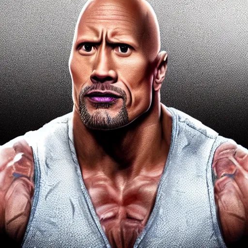 Prompt: Dwayne Johnson as a drag queen, highly detailed, hyper realistic