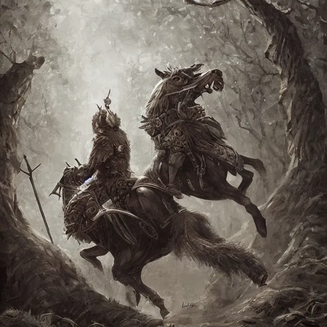 Image similar to young tsarevitch ivan riding on big grey wolf, slavic folk fairytale, story, fable, dramatic, fantasy art, an ultrafine detailed painting, academic art, ornate, inticate, elegant, sharp focus, artstation, by pavel korin, viktor vasnetsov