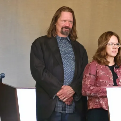 Image similar to the dude abides with the governor of utah at a press conference