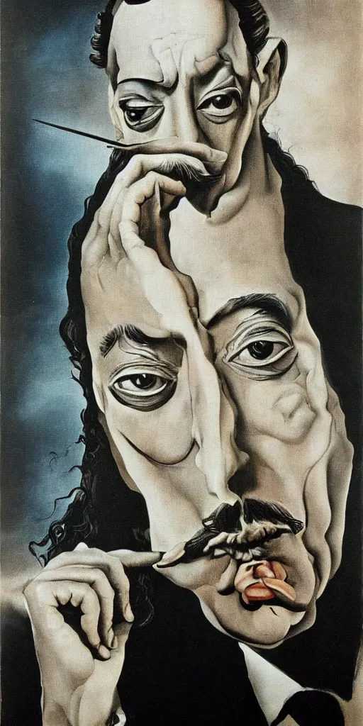 Image similar to Salvador Dalí portrait by Salvador Dalí, Surrealism, Atomic, Portlligat