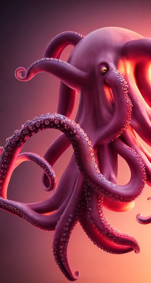 Image similar to A octopus centered-photograph of a pink elephant, film still, dynamic action pose, National Geographic, insane detail, intricate, highly detailed, Zeiss Lens, DSLR photography, smooth, sharp focus, Unreal Engine 5, Octane Render, Redshift, 8K