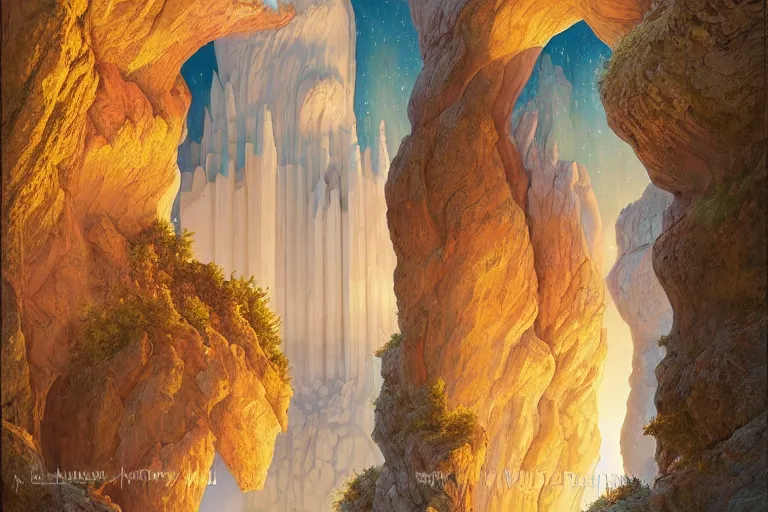 Prompt: neuschwanstein castle on pamukkale thermal waters flowing down gold travertine terraces in royal blue antelope canyon during sakura season on an interstellar aurora borealis with heavy thunder and lightning, pink waterfalls, by peter mohrbacher, james jean, james gilleard, greg rutkowski, vincent di fate, rule of thirds, beautiful landscape