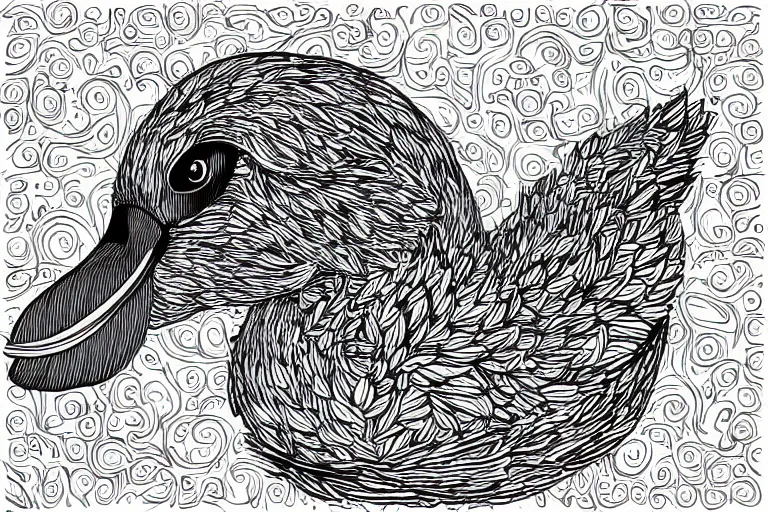 Image similar to a vector illustration of a smoking duck, highly detailed, elegant, intricate