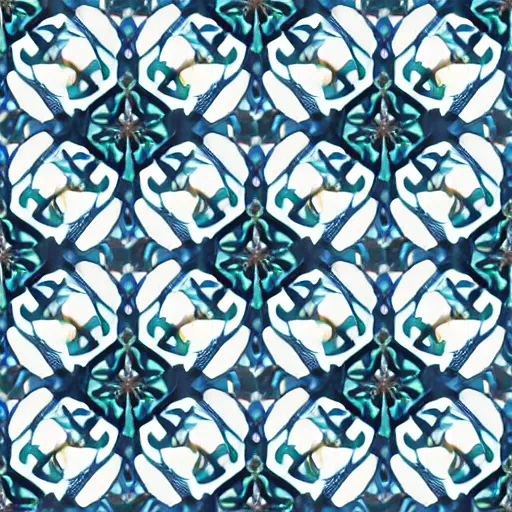 Prompt: hawaiian tileable pattern, digital art