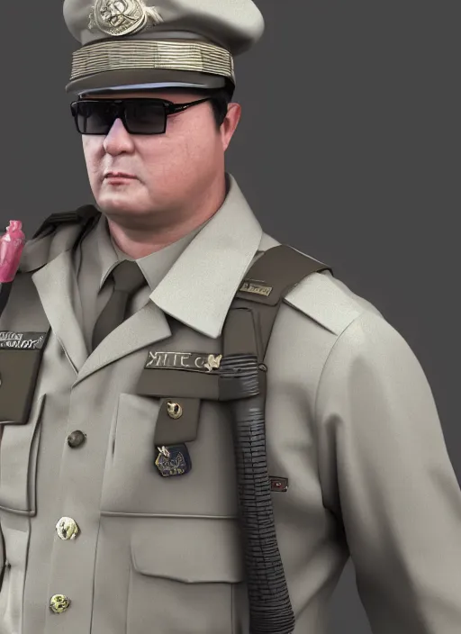 Image similar to Lieutenant Columbo, 3D Product, professional render, studio quality, octane render