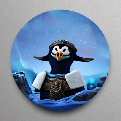 Image similar to the lich king meets pingu, claymotion