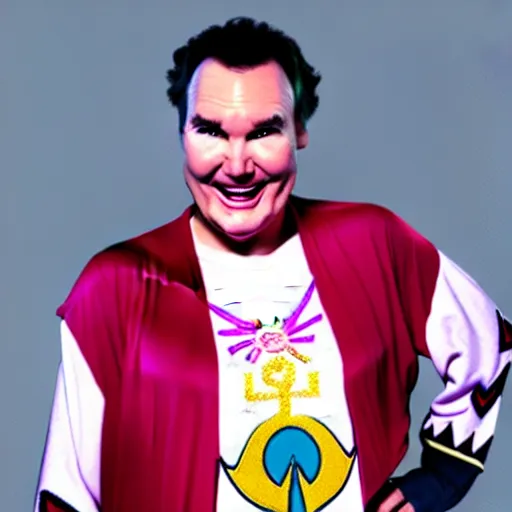 Image similar to Norm MacDonald in a Sailor Moon outfit