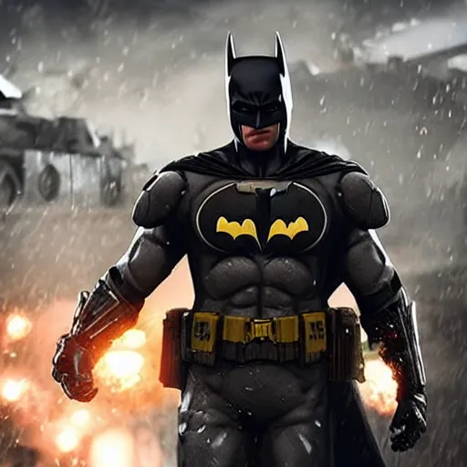 Image similar to batman as a soldier in battlefield v