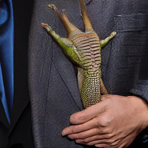 Image similar to reptilian Hollywood actor, entire body, 8k, Canon, Red carpet