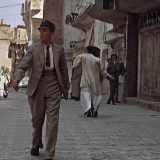 Image similar to Live Action Still of Jerma985 in Casablanca (film), real life, hyperrealistic, ultra realistic, realistic, highly detailed, epic, HD quality, 8k resolution, body and headshot, film still