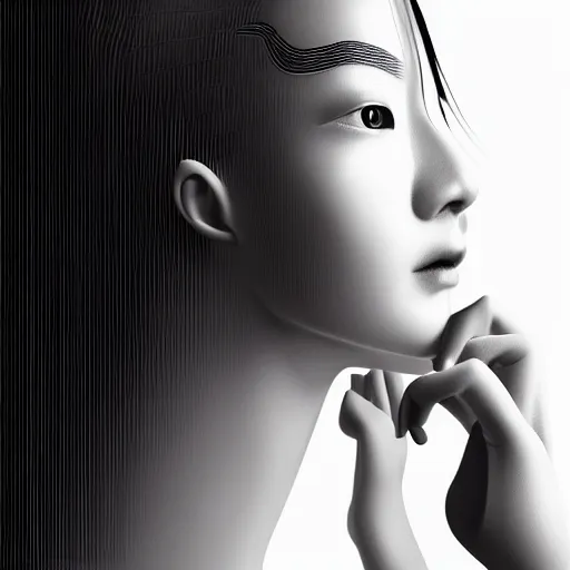 Image similar to closeup portrait of a sophisticated, fashionable cyberpunk young chinese woman, rich queen, ruler of the world, medium length straight hair, high tech jewelry, an ultrafine hyperdetailed illustration by irakli nadar, matt wisniewski style, intricate linework, porcelain skin, unreal engine 5 highly rendered, global illumination, radiant light, detailed and intricate environment