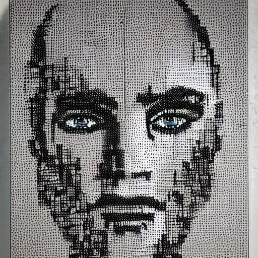 Image similar to ascii art created with oil paint