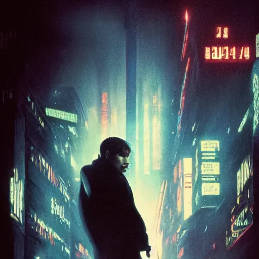 Image similar to blade runner style image of a giant baby