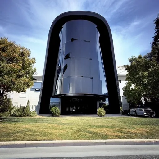 Prompt: a modern building that looks like darth vader