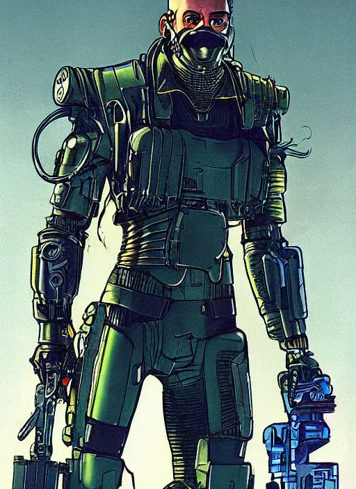 Prompt: menacing cyberpunk mercenary with robotic blade arms wearing a military vest and jumpsuit. dystopian. portrait by stonehouse and mœbius and will eisner and gil elvgren and pixar. realistic proportions. cyberpunk 2 0 7 7, apex, blade runner 2 0 4 9 concept art. cel shading. attractive face. thick lines.