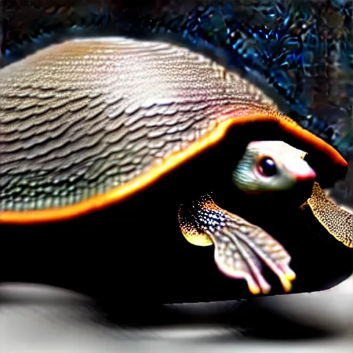 Image similar to , mouse turtle hybrid, ultra realistic, intricate details, highly detailed, photorealistic, octane render, 8 k, unreal engine.