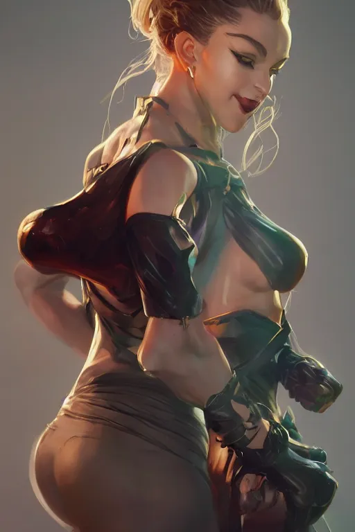 Image similar to a woman with her Jojo stand behind her , made by Stanley Artgerm Lau, WLOP, Rossdraws, ArtStation, CGSociety, concept art, cgsociety, octane render, trending on artstation, artstationHD, artstationHQ, unreal engine, 4k, 8k,