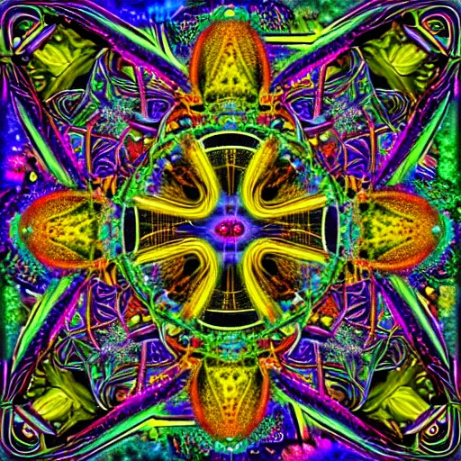 Image similar to druid dubstep trance goa mandala psychedelic trippy deepdream hallucination hallucinogenic hypnogogic ethereal ethereality dreamscape maximalist intricate detailed by ron walotsky surrealism visionary psychedelic incredible gorgeous beautiful forest