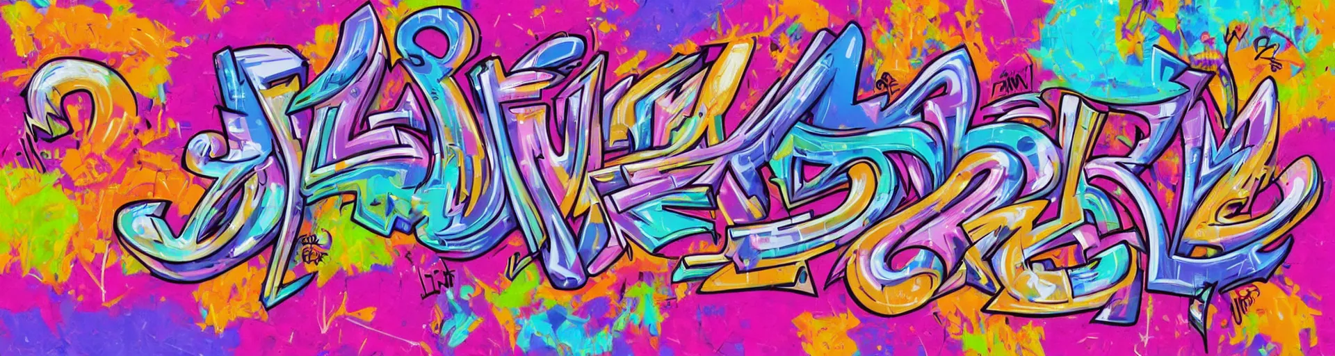 Image similar to graffiti letters, graffiti writing, graffiti, highly detailed, digital painting, artstation, concept art, sharp focus, illustration, by lisa frank