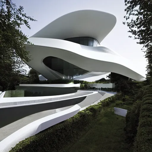 Image similar to house designed by zaha hadid