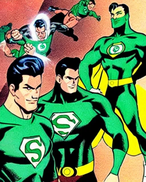 Image similar to supermen dressed like green lantern