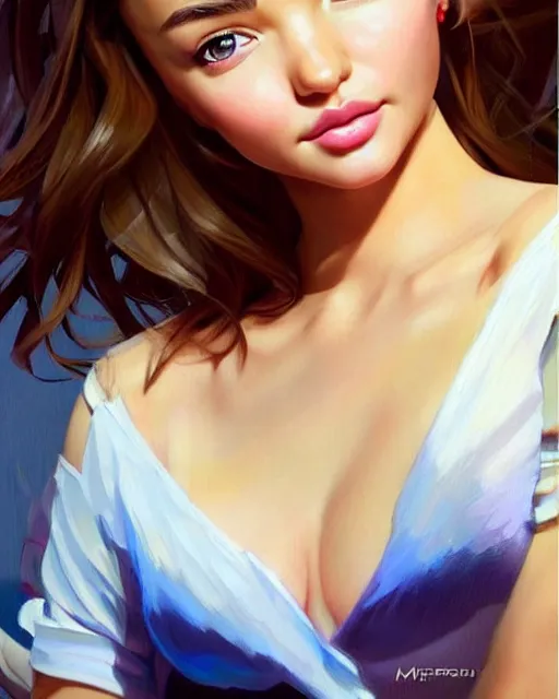 Image similar to portrait of Miranda Kerr as Anime girl cute-fine-face, full body! pretty face, realistic shaded Perfect face, fine details. Anime. realistic shaded lighting by Ilya Kuvshinov Giuseppe Dangelico Pino and Michael Garmash and Rob Rey