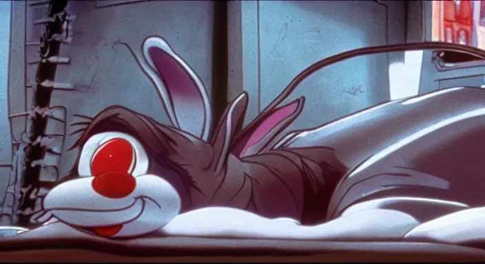 Prompt: a still of roger rabbit in the thing ( 1 9 8 2 ), 4 k, hi - res